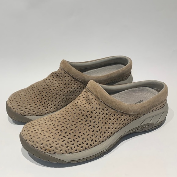 Merrell ENCORE VELUM Perforated Suede Slipon Clogs - Picture 4 of 11